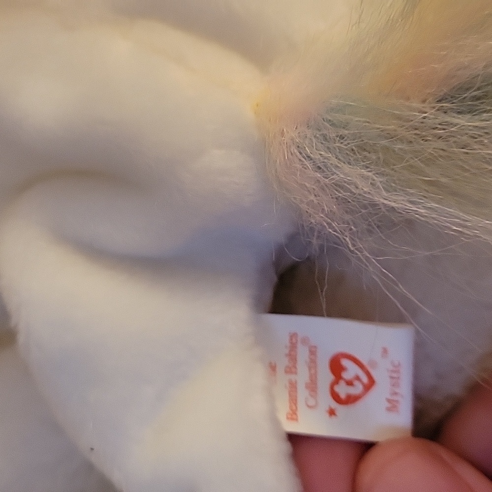 RARE Retired TY Beanie Baby "Mystic" the Unicorn 🦄 Iridescent Horn Rainbow - Picture 7 of 8